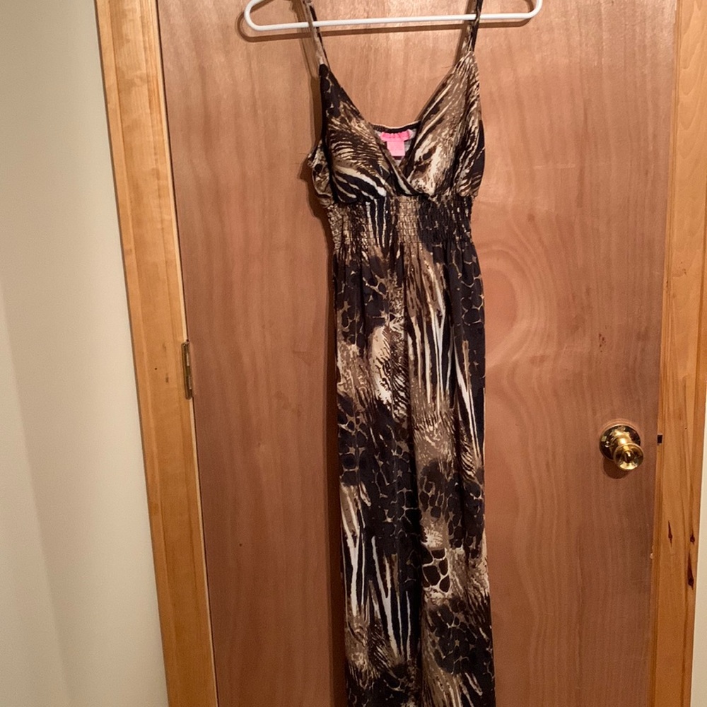 Long beautiful animal print summer dress